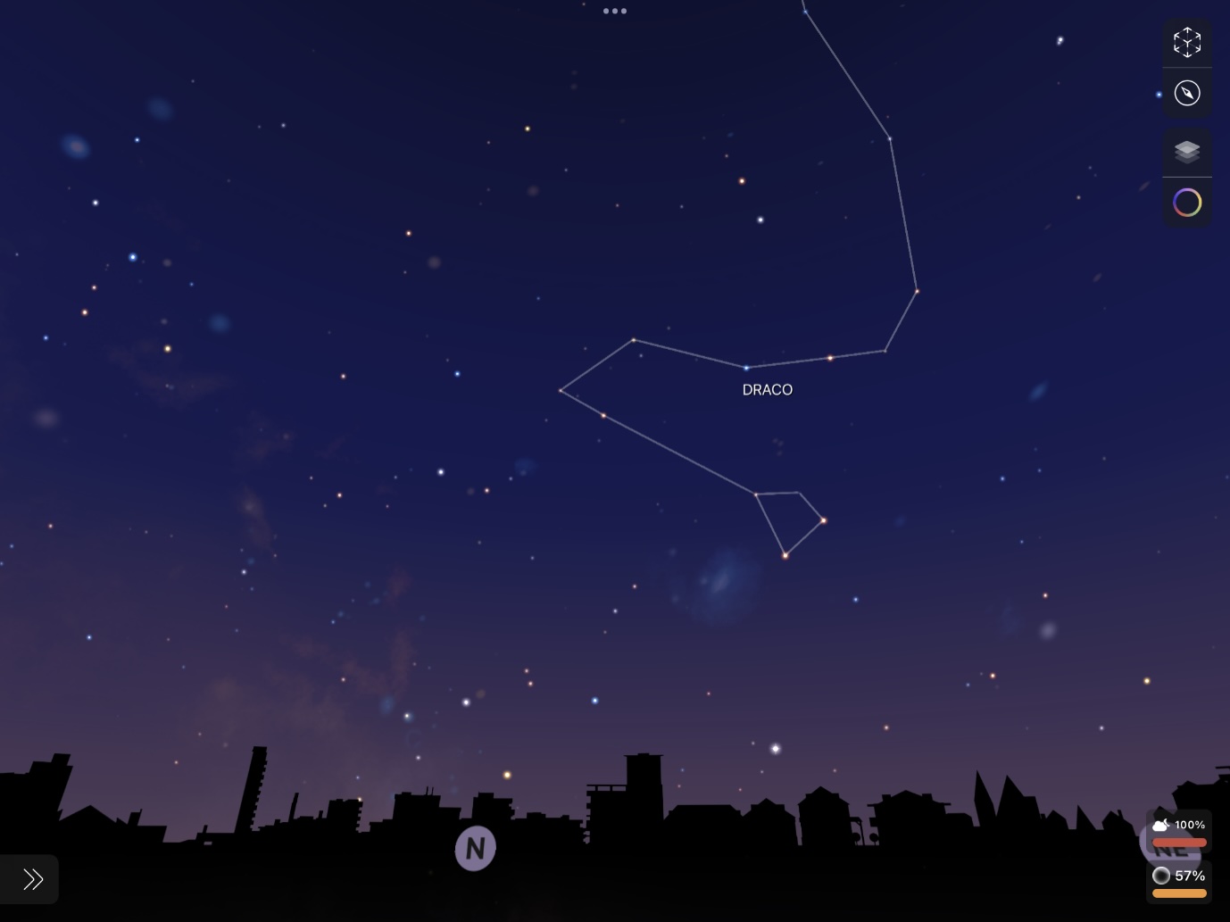 Night Sky app interface