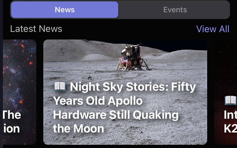 Night Sky app interface