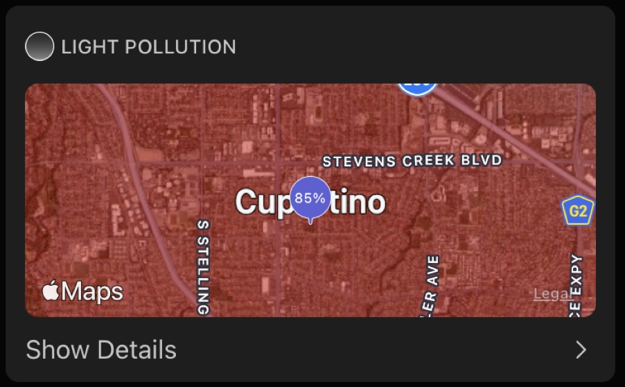 Night Sky app interface