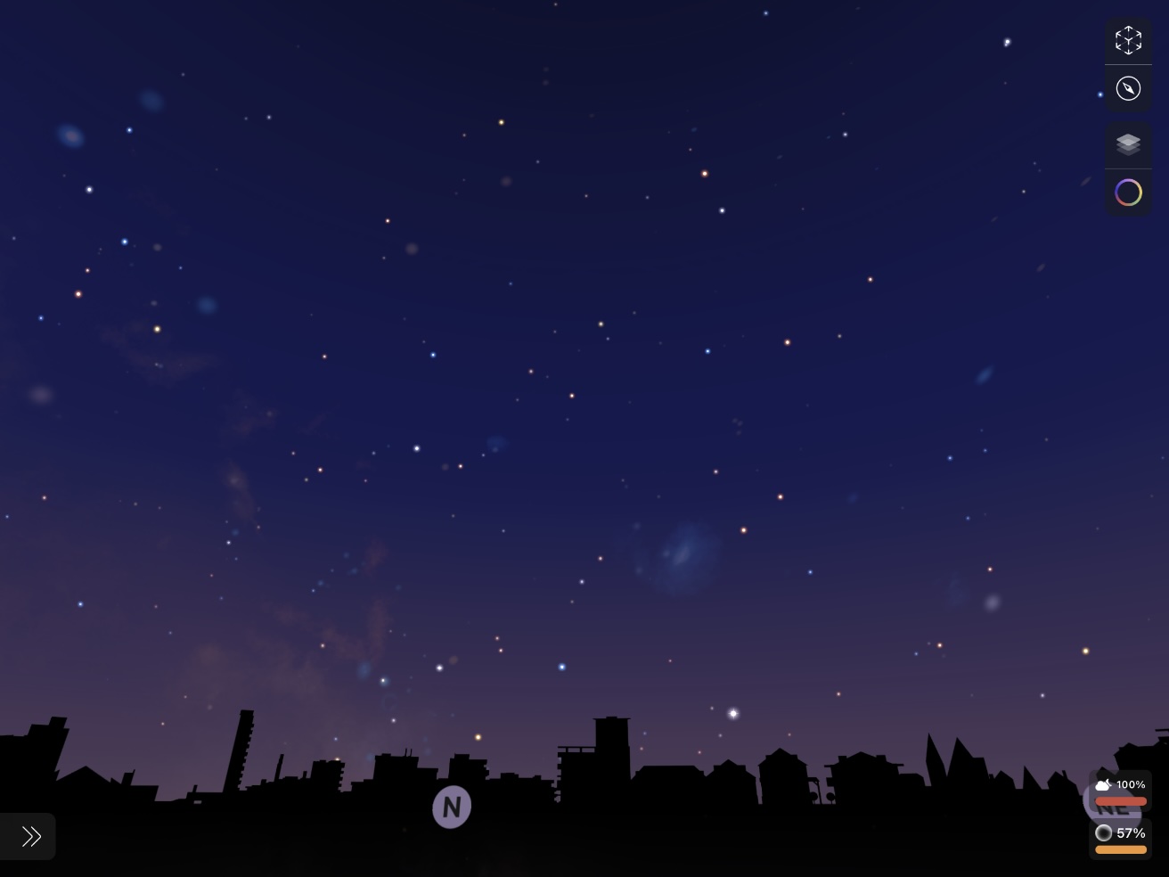 Night Sky app interface