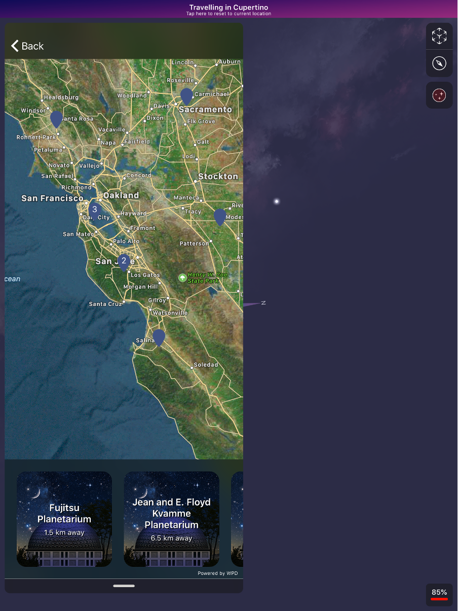 Night Sky app interface