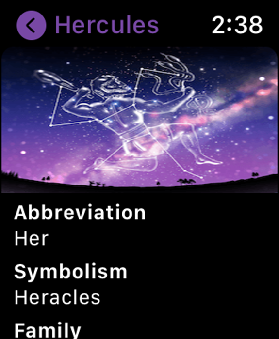 Night Sky app interface